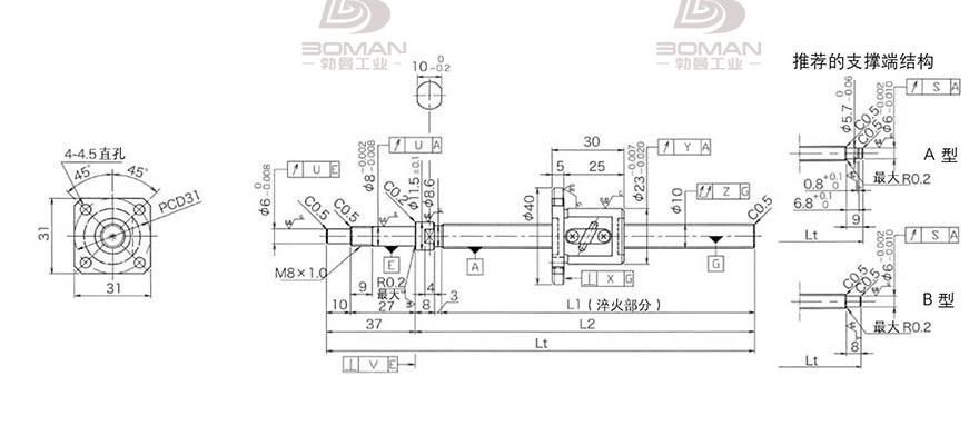 KURODA GP1002DS-EAFR-0320B-C3F 日本黑田丝杠和thk丝杠哪个贵